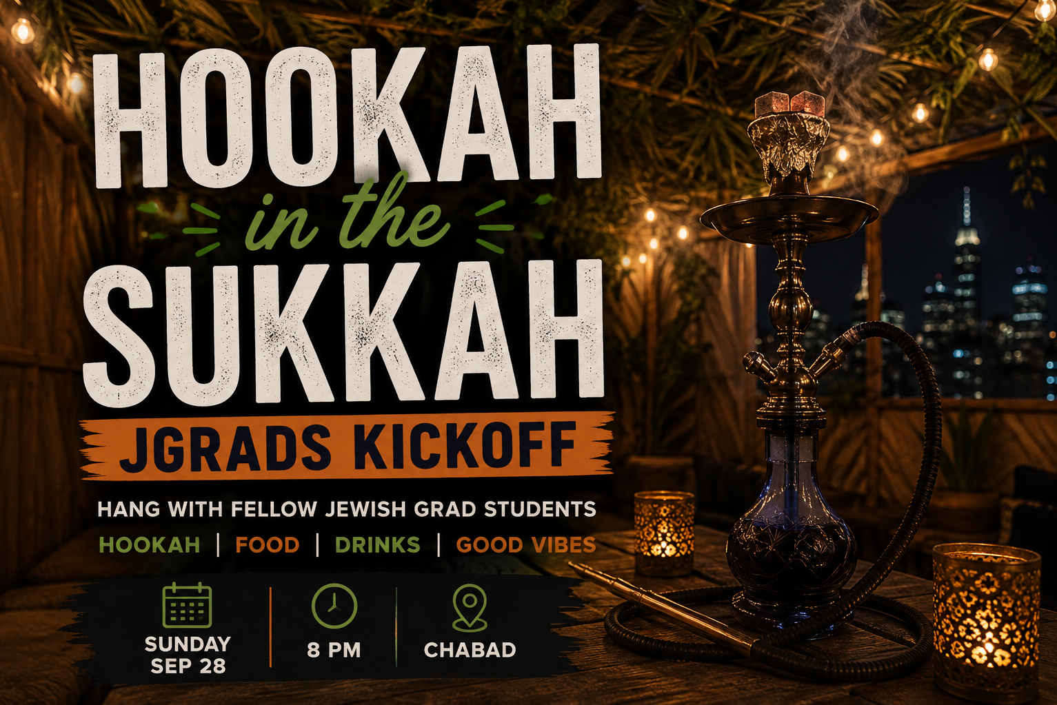JGrads Kickoff - Hookah in the Sukkah